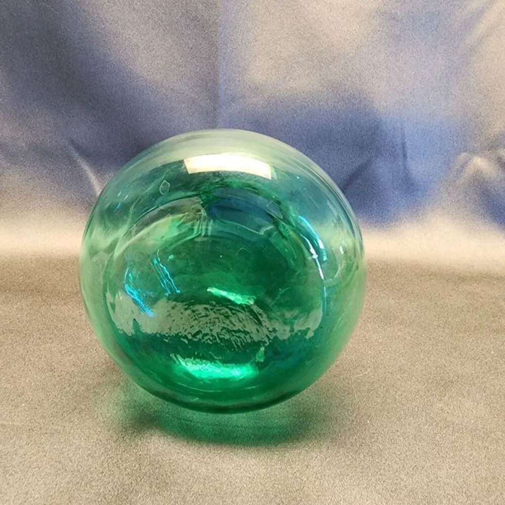 Vintage Indiana Glass Teal Green Flared Rim Swirl Bulb Vase 7 7/8